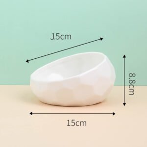 White Faceted Ceramic Bowl